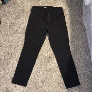 Old Navy Mid-Rise Power Slim Straight Black Jeans
